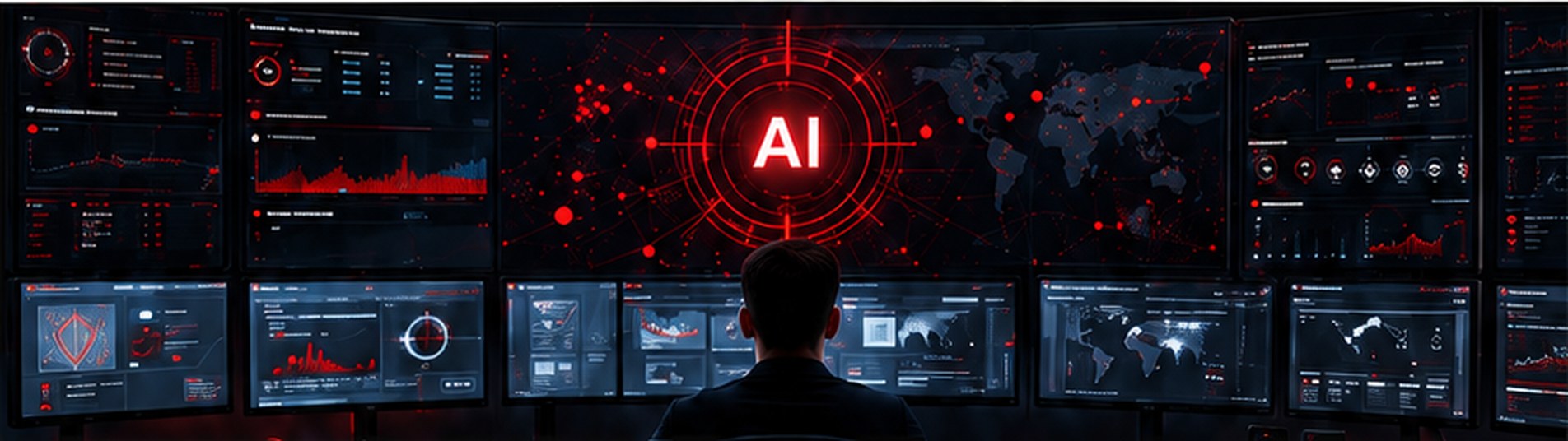 Cyberinlab SOC merkezinde yapay zeka destekli tehdit izleme duvarı